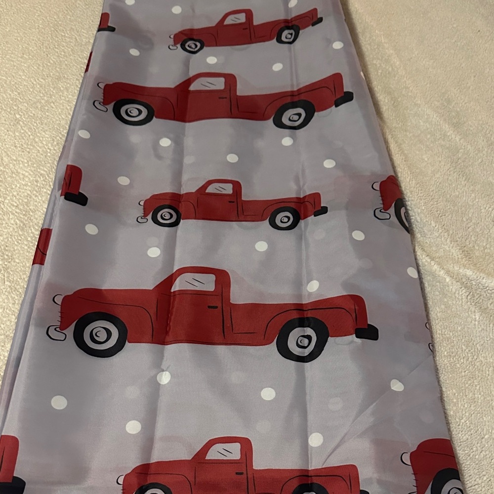 Red Truck Patterned shower curtain